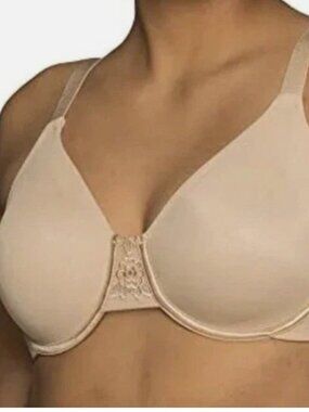 Vanity Fair Beauty Back Smoothing Minimizer Bra Damask Neutral 38G NWT